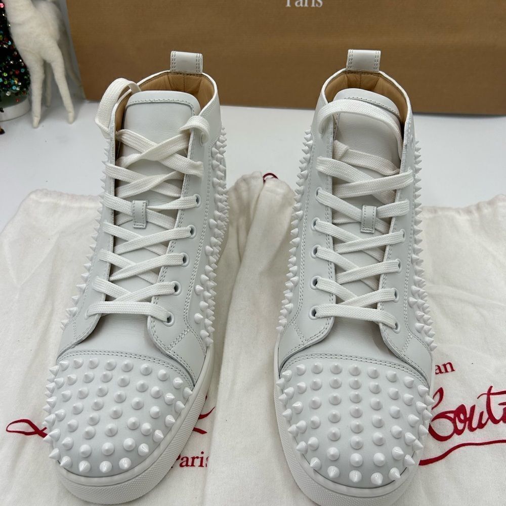 Men’s Christian Louboutin all over spikes high top sneakers size 44 made Italy - Picture 12 of 12